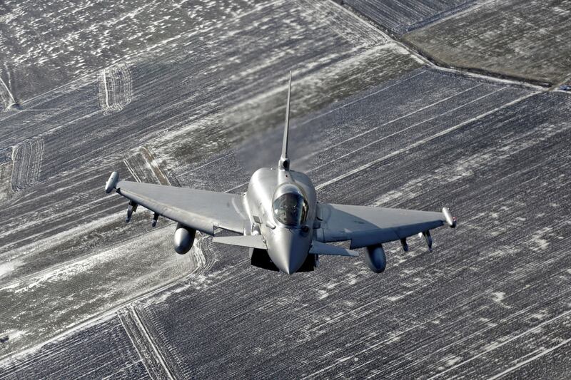An Italian Air Force Eurofighter Typhoon fighter containing technologies from both UK security firm Ultra Electronics and US-backed Cobham. Ultra accepted a £2.57bn buyout from Cobham at the start of the week. Reuters