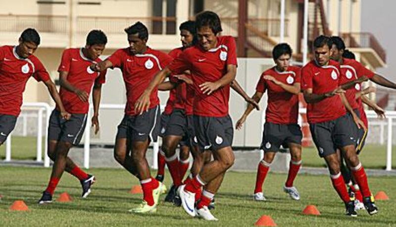 The team have to train at the Dubai Sevens stadium because there are no facilities for them in India where it is also the rainy season.