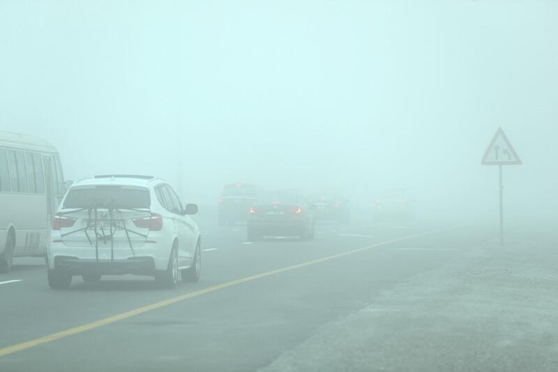 Dubai, United Arab Emirates - Reporter: N/A. News. Weather. Heavy fog for motorists in Dubai. Tuesday, February 16th, 2021. Dubai. Chris Whiteoak / The National