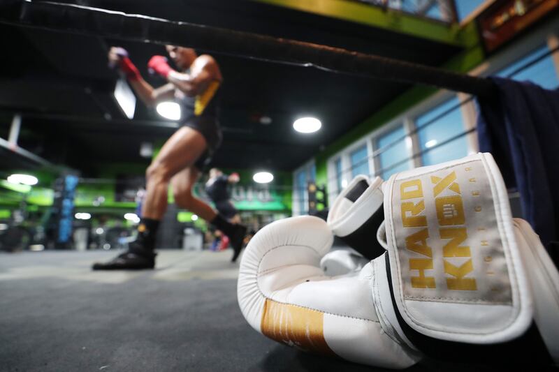 Bruno Machado training ahead of his exhibition fight against UFC great Anderson Silva on the Burj Al Arab in Dubai.