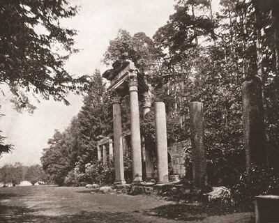 The Temple of Augustus at Virginia Water, Surrey, in 1894. The Crown Estate maintains that the stoneworks were a gift from the Bashaw of Tripoli to the Prince Regent. Getty Images
