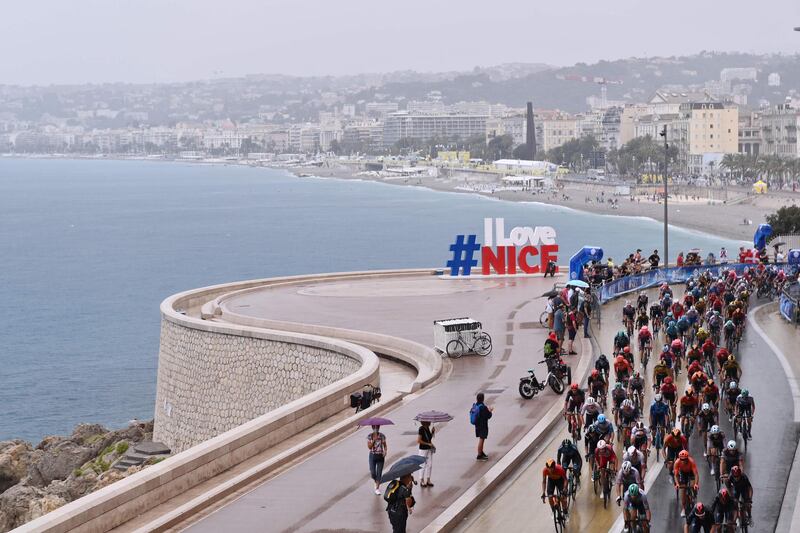 The peloton during Stage 1. AFP