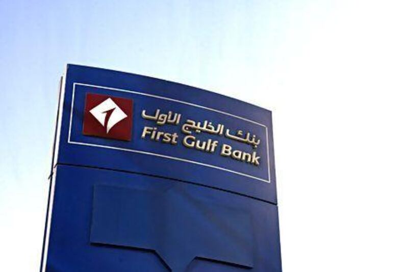 First Gulf Bank shares declined 0.7 per cent yesterday to Dh13.45 each. Jeff Topping / The National