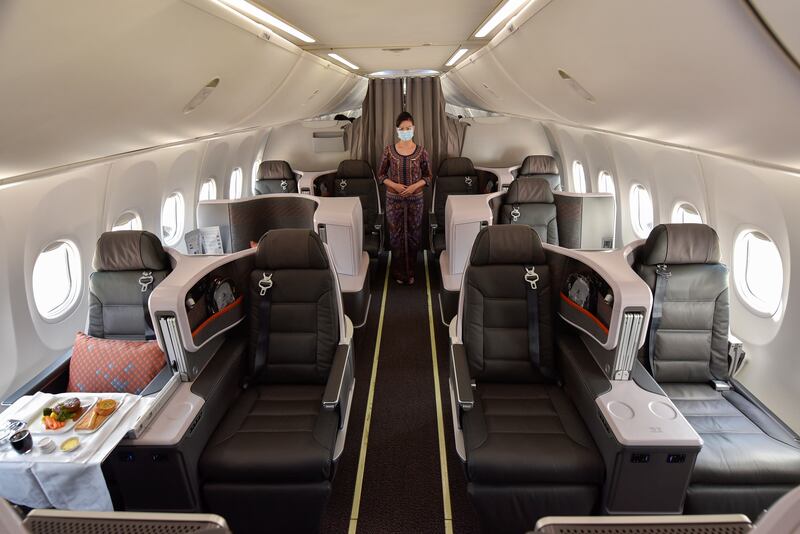 Singapore Airlines business class seating. It topped the Bounce business class ratings survey, with a score of 9.57. Reuters 