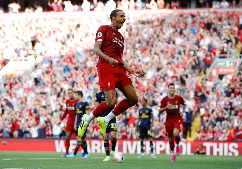 Centre-back: Joel Matip (Liverpool) – scored his second goal of August but also excelled at his usual job, defending very well in a victory over Arsenal. Reuters