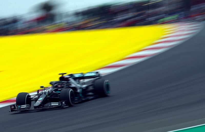 Lewis Hamilton on his way to victory. EPA