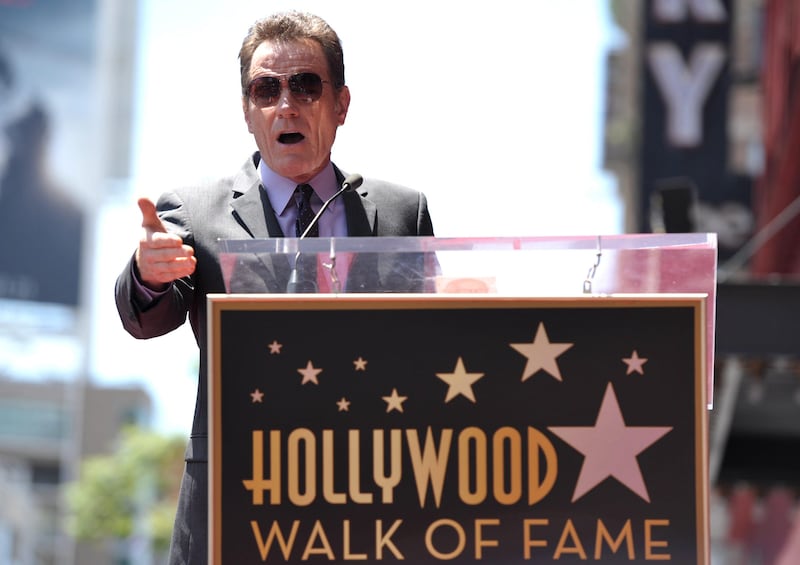 IMAGE DISTRIBUTED FOR AMC - Bryan Cranston addresses the crowd before receiving a star on the Hollywood Walk of Fame on Tuesday, July 16, 2013 in Los Angeles. (Photo by John Shearer/Invision for AMC/AP Images) *** Local Caption ***  Bryan Cranston Receives Star on Walk of Fame.JPEG-0f538.jpg