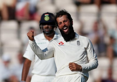 Cricket - England v India - Fourth Test - Ageas Bowl, West End, Britain - September 2, 2018   England's Moeen Ali celebrates taking the wicket of India's Ajinkya Rahane   Action Images via Reuters/Paul Childs