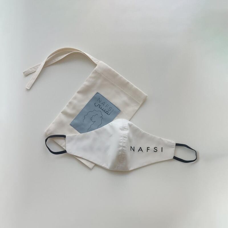 Nafsi has produced masks made of organic Egyptian cotton and others of upcycled materials. Nafsi