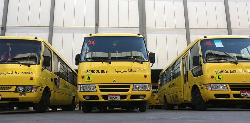 Private schools seeking approval from the Abu Dhabi Education Council to increase transport fees must ensure all of their buses comply with new safety standards. Fatima Al Marzooqi / The National