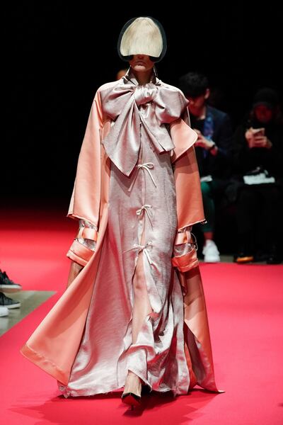 epa06616918 A model presents a creation from the Autumn/Winter 2018 collection by Japanese designer Ryota Murakami for the label 'Ryota Murakami' during Tokyo Fashion Week in Tokyo, Japan, 21 March 2018. The presentation of the Autumn/Winter 2018 collections runs from 19 to 24 March.  EPA/CHRISTOPHER JUE