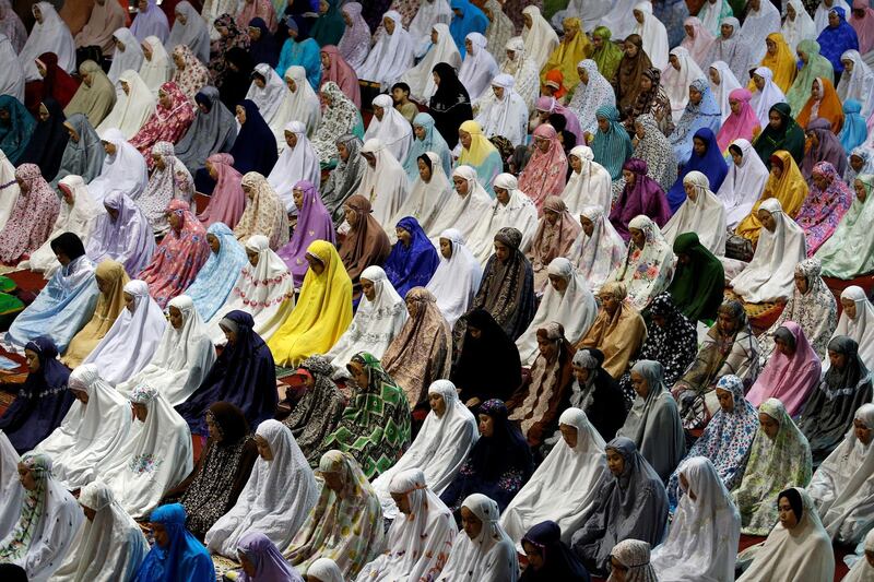 Muslim women pray on the first day of Ramadan at Istiqlal mosque in Jakarta. Reuters