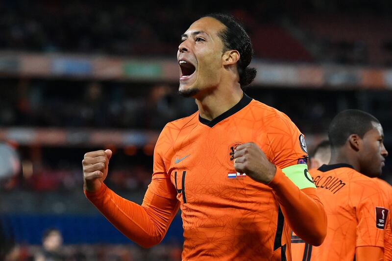October 11, 2021. Netherlands 6 (Van Dijk 9', Depay 21', pen 45+3'), Dumfries 48', Danjuma 75', Malen 86') Gibraltar 0: Memphis Depay was back in the goals with a double - while also missing a penalty - as the Dutch coasted to an easy victory to maintain their two-point lead at the top over Norway. Van Gaal said: "Aside from the six goals we created an incredible amount of chances and hardly gave any away. I complimented the team on the way they executed the plan, because it was nice to watch." AFP
