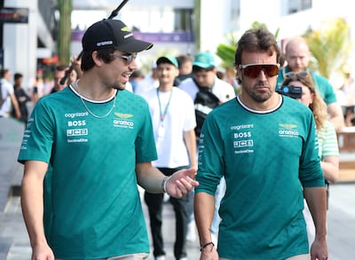Aston Martin's Fernando Alonso, right, set the pace during practice at the Saudi Arabian Grand Prix. EPA