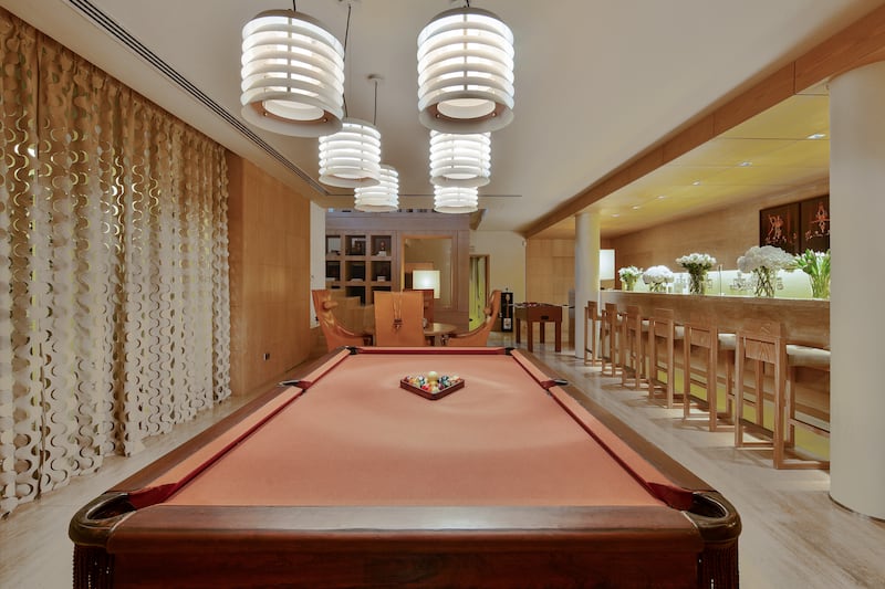 A spacious billiards room
