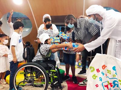 Former Manchester United footballer Paul Pogba on a surprise visit to Al Jalila Children’s Specialty Hospital in November. Photo: Al Jalila Children’s Specialty Hospital