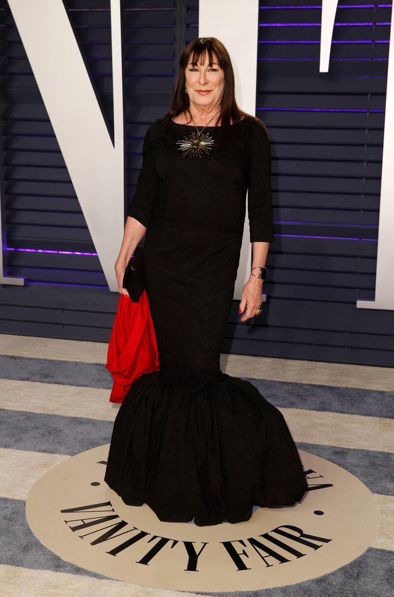 Anjelica Huston arrives at the 2019 Vanity Fair Oscar Party. Reuters