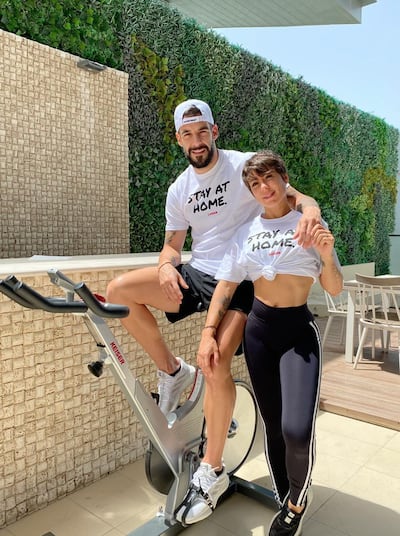 Alvaro Negredo and his wife Amparo are in Dubai while many of Negredo's family members are in Spain. Courtesy Alvaro Negredo