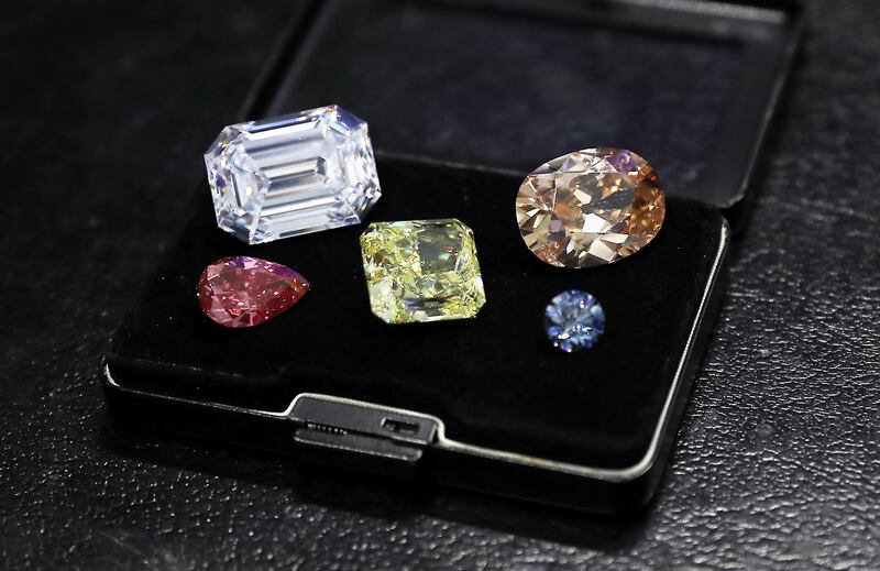Some of the diamonds at Almas Diamond Services in JLT