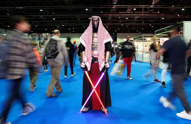 A cosplayer dressed as a creation from Star Wars attends the Middle East Comic Con. AP Photo