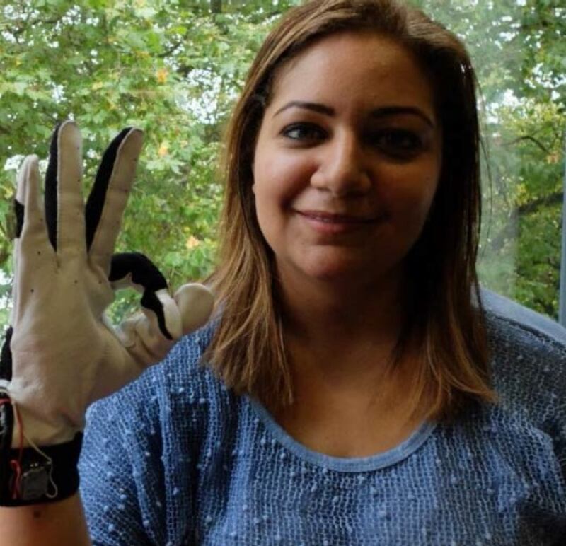 Saudi inventor Hadeel Ayoub has developed a smart glove that translates sign language into words and speech.