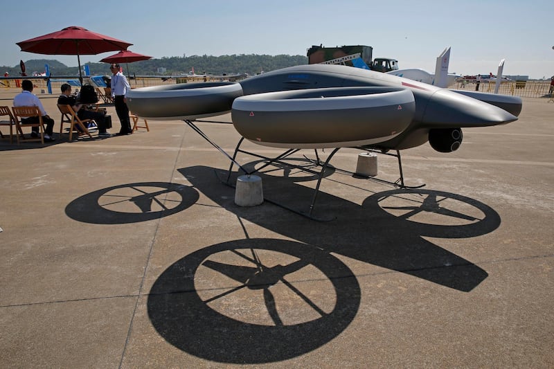 AVIC's A-Hawk II unmanned aerial vehicle of China is displayed during the 12th China International Aviation and Aerospace Exhibition. AP Photo