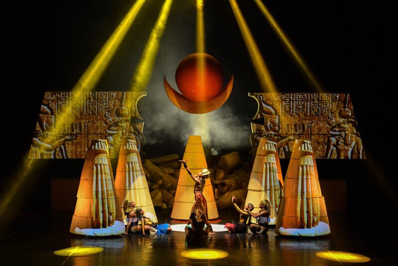 Bahrain National Theatre celebrates Arab Tourism Day with a contemporary performance called 'Akhenaten.. Dust of Light' choreographed and directed by Walid Aouni on February 25.