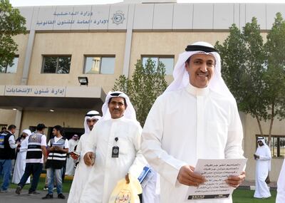 Candidate Khalid Al Othaibi after registration at the Interior Ministry's elections affairs department registration centre in Kuwait City, August 29, 2022. EPA