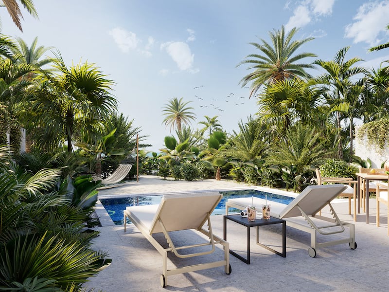 Guests will have access to a 300-metre private beach and three swimming pools. 