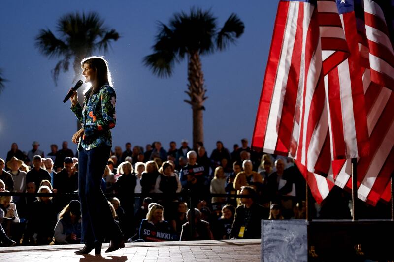 US Republican presidential hopeful Nikki Haley speaks during a campaign event in Beaufort, South Carolina. AFP