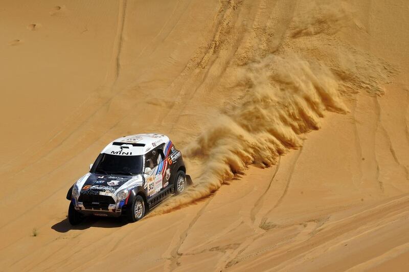 Vladimir Vasilyev stretched his lead on April 8, 2014 in the Abu Dhabi Desert Challenge. Courtesy Abu Dhabi Desert Challenge