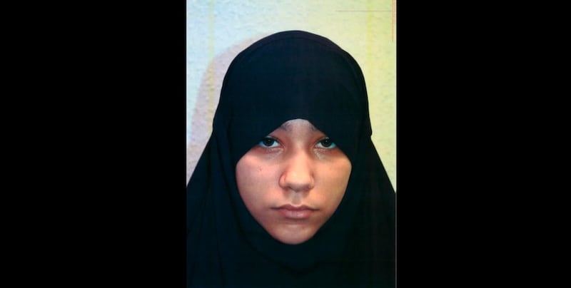 This is an undated handout photo issued by the Metropolitan Police of Safaa Boular. A London teenager has been convicted of plotting an attack on the British Museum after failing in her ambition of becoming a jihadi bride. A jury found 18-year-old Safaa Boular guilty on Monday, June 4, 2018 of preparing acts of terrorism. Her mother and sister have been convicted of helping her, in Britain's first case involving an all-female cell of Islamic State group-inspired plotters. (Metropolitan Police via AP)