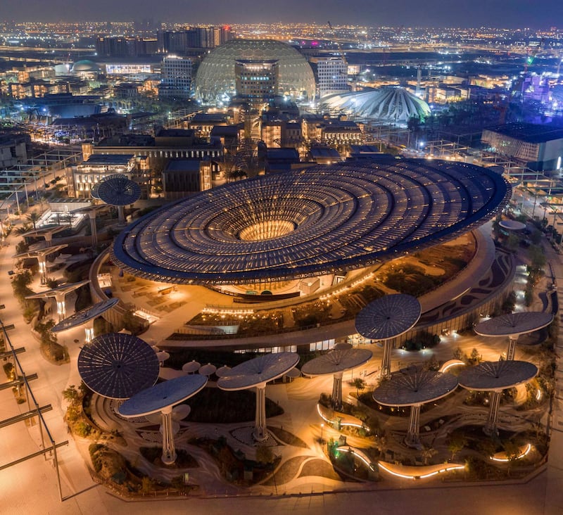 The Children and Science Centre with Al Wasl Plaza in the background.  Courtesy: Dubai Expo 2020