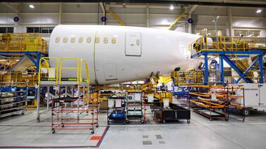 An under-production 787 Dreamliner at the Boeing manufacturing facility in North Charleston, South Carolina. AFP