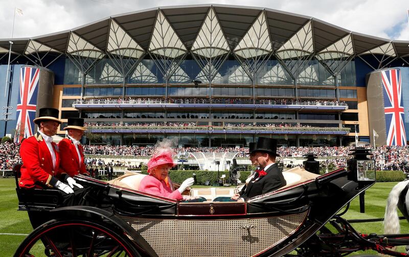 Queen Elizabeth II of the UK arrives at Ascot racecourse. Reuters