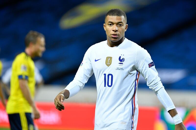 France's Kylian Mbappe in action against Sweden in the Uefa Nations League match at Friends Arena in Stockholm, Sweden on Saturday, September 5. EPA