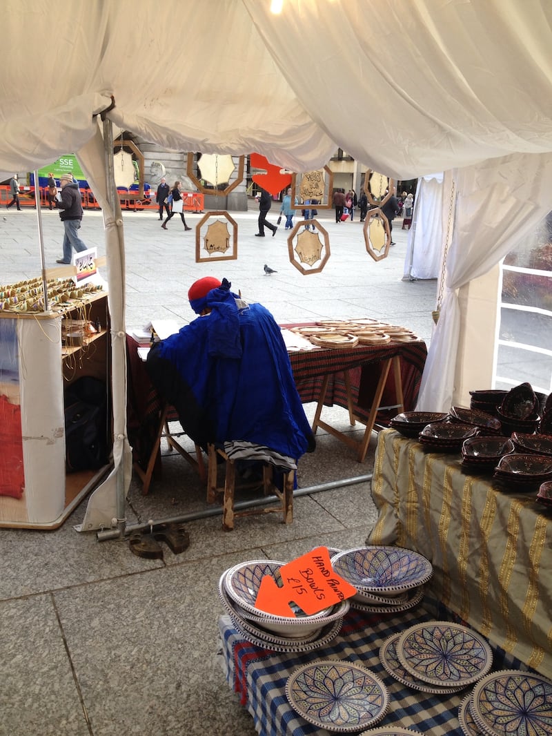Tunisian markets in Liverpool city centre during Liverpool Arab Arts Festival 2013. Photo: Liverpool Arab Arts Festival