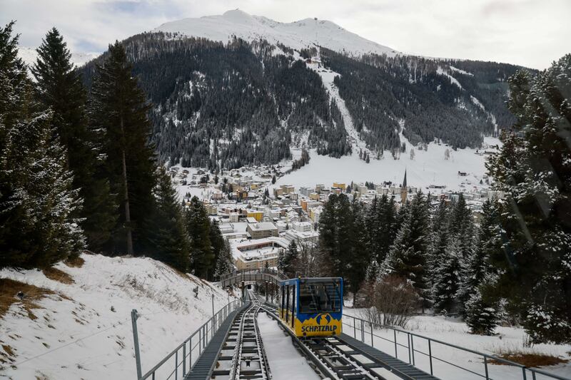 The Schatzalp funicular railway ahead of the World Economic Forum in Davos, Switzerland, on Monday. Bloomberg