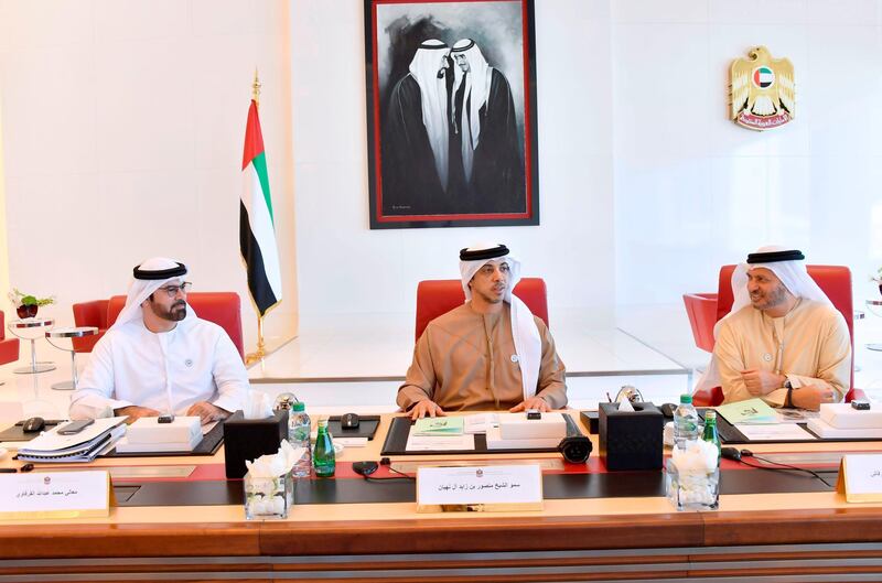 Sheikh Mansour bin Zayed, Deputy Prime Miniser and Minister of Presidential Affairs, chairs the first meeting of the Supreme National Committee of the Year of Zayed at the Presidential Palace. The meeting was also attended by Dr Anwar Gargah, Minister of State for Foreign Affairs and Mohammed Al Gergawi, Minister of Cabinet Affairs and the Future. Wam