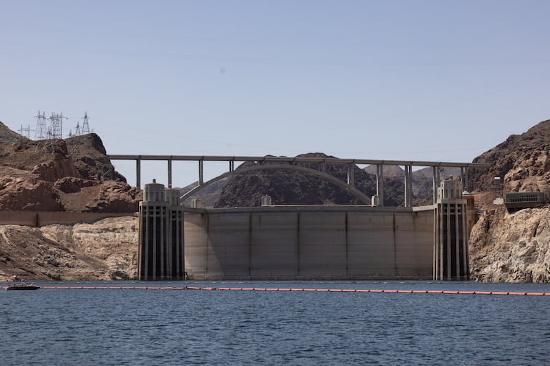 The Hoover dam is seen from Lake Mead, the nation's largest reservoir which has reached its lowest water levels on record since it was created by damming the Colorado River in the 1930s. Reuters