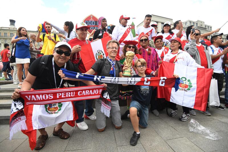 Peru fans rejoicing the fact their team are back in the tournament after 36 years. EPA