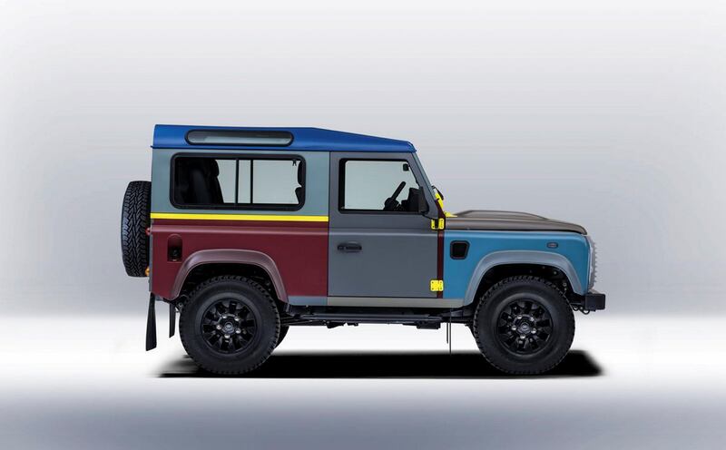 The death of the Land Rover Defender was commemorated by this 2015 patchwork quilt of a vehicle by fashion designer Paul Smith. Inspired by the colours of the British countryside and Armed Forces, it instead evoked a cross between a junkyard mix-and-match banger and a bag of Liquorice Allsorts. Jaguar Land Rover
