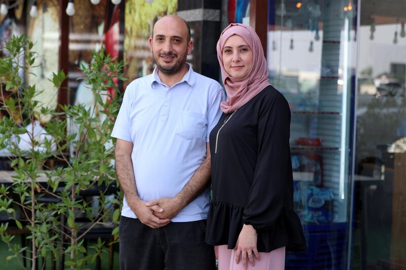 Dubai, United Arab Emirates - Reporter: Shireena Al Nowais. News. Habet Barakah restaurant on brink of closure saved by social media post. Owner Nour Assaf with husband Ahmed Tubasi. Sunday, June 21st, 2020. Dubai. Chris Whiteoak / The National