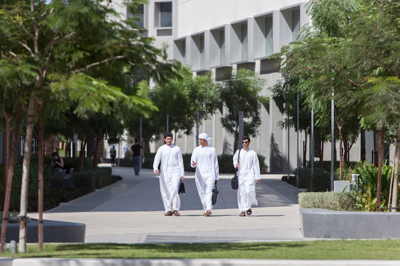 Students from the class of 2018 on NYU Abu Dhabi's Saadiyat Island campus, Abu Dhabi. Silvia Razgova
