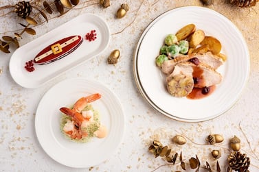 Passengers flying Emirates this Christmas can look forward to a three course festive dinner complete with roast turkey breast, all the trimmings and a festive dessert when flying Business or First Class. Courtesy Emirates 