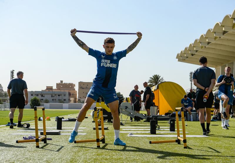 Kieran Trippier during training in Jeddah.