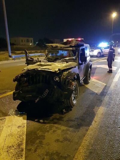 The woman crashed into a lorry at 3am on Sunday. Dubai Police