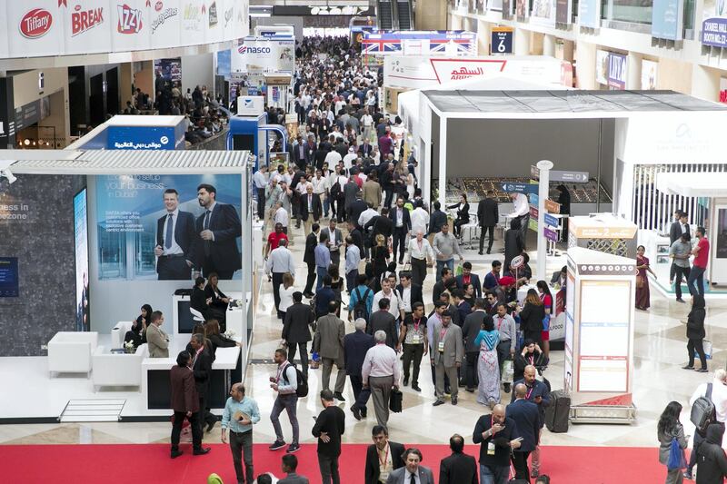DUBAI, UNITED ARAB EMIRATES - Feb 20, 2018.

Visitors at Gulfood 2018, the 23rd edition of the world’s largest annual food and beverage trade show at Dubai World Trade Centre (DWTC).

(Photo: Reem Mohammed/ The National)

Reporter: Nick Webster
Section: NA
