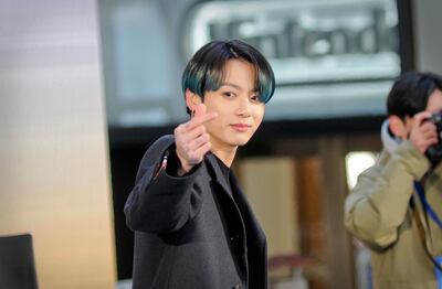 Mandatory Credit: Photo by Efren Landaos/SOPA Images/Shutterstock (10565689c)
Jungkook (Jeon Jeongguk) of BTS (Bangtan Boys) band visits the Today Show
'Today' TV Show, New York, USA - 21 Feb 2020