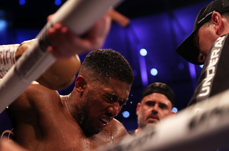 Anthony Joshua following his defeat. Getty